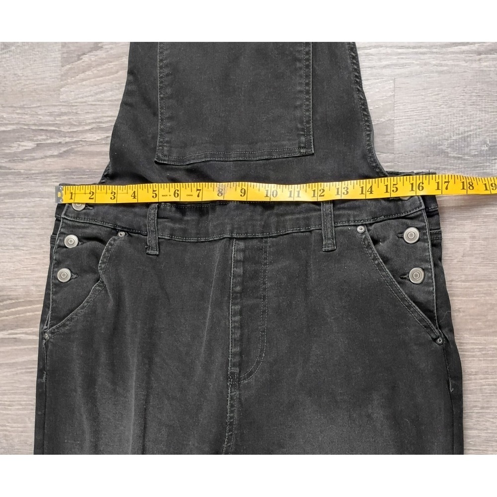 Celebrity Pink XL Overalls Womens Black Bib Skinny Adjustable Distressed Raw Hem - Picture 6 of 9